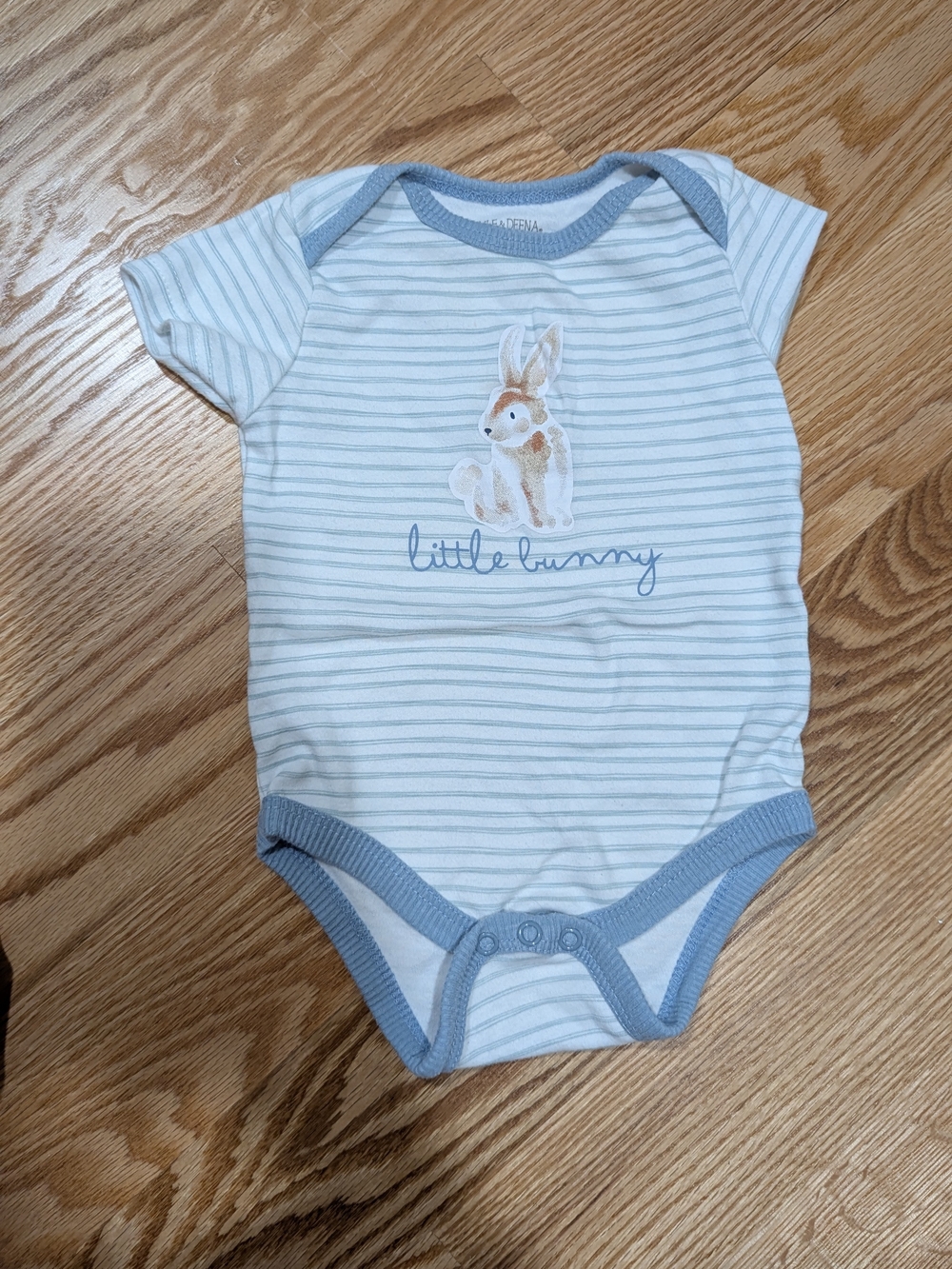 Blue Striped 'Little Bunny' Baby One-Piece Bodysuit